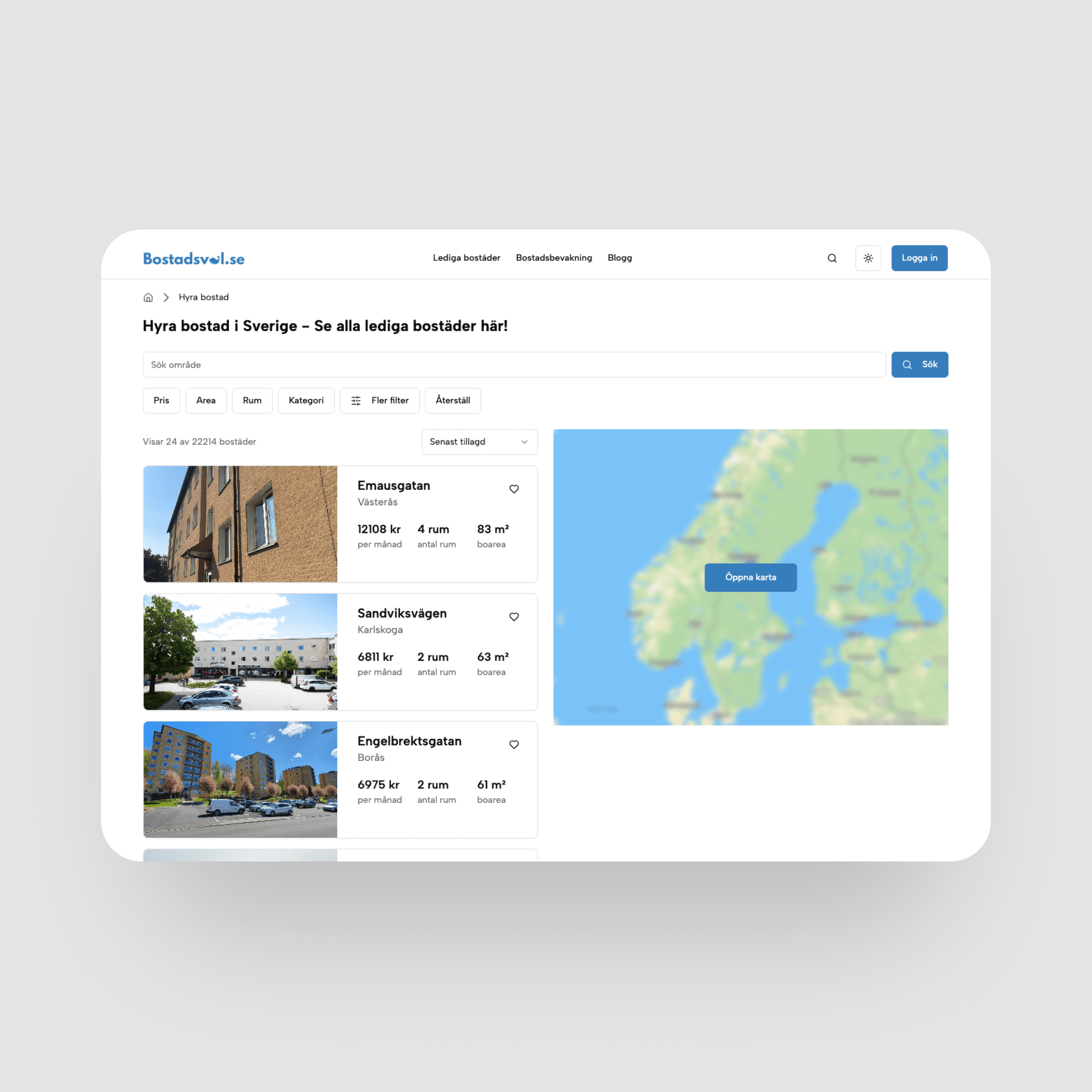 Property search interface