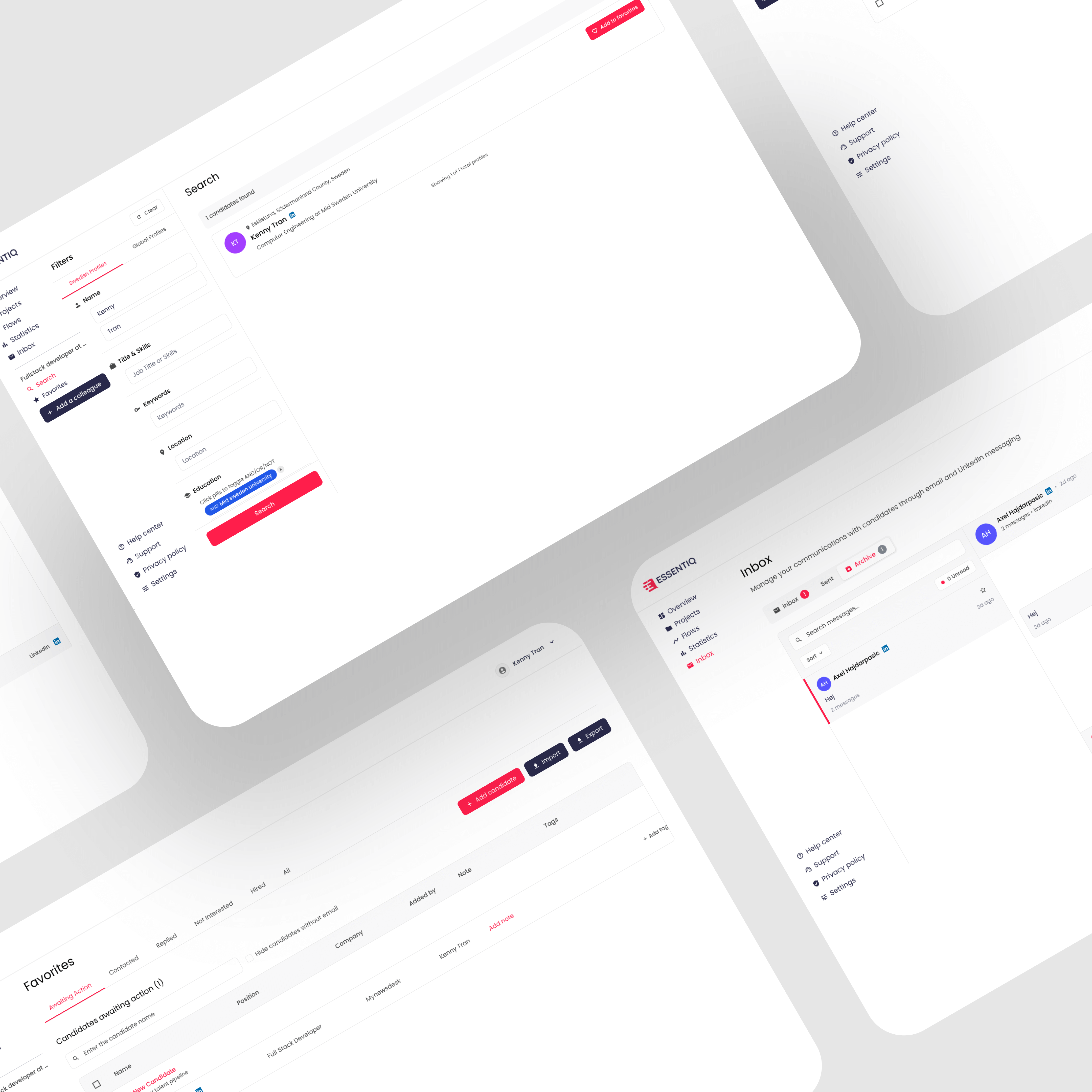 Recruitment flow interface